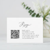 QR Code Elegant Moderne Calligrafie Bindende RSVP Kaartje (Staand voorkant)