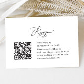 QR Code Elegant Moderne Calligrafiescript Weddensc RSVP Kaartje