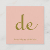 QR-code Elegant Moderne unieke roze cosmetica Vierkante Visitekaartje (Voorkant)