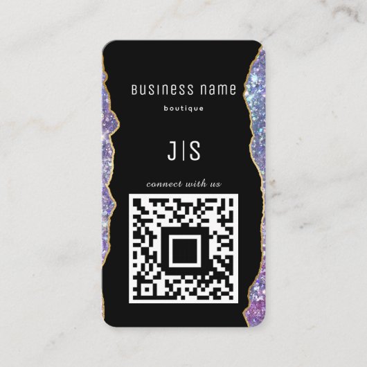 QR Code Elegant Monogram Verbind met ons Visitekaartje (Voorkant)