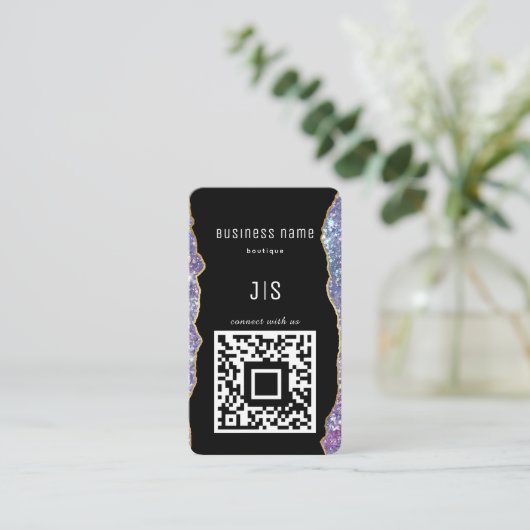 QR Code Elegant Monogram Verbind met ons Visitekaartje (Staand voorkant)