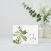 QR Code Elegant Palm Trees Copper Beach Wedding Informatiekaartje (Staand voorkant)