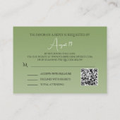 QR Code Elegant Palm Trees Copper Beach Wedding Informatiekaartje (Achterkant)