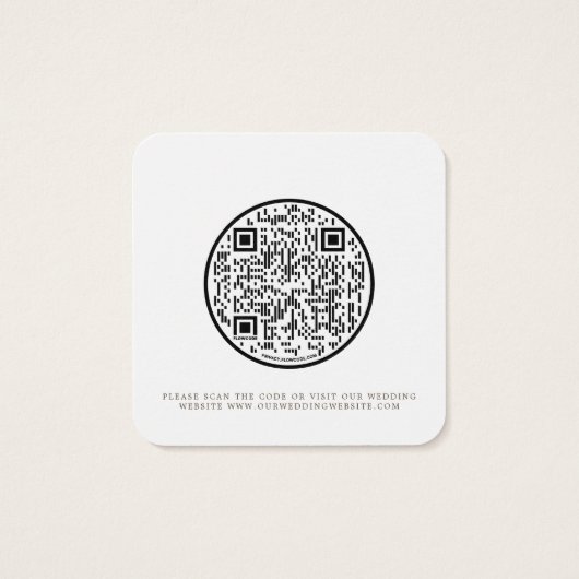 QR Code Elegant Pampas Grass Weddenschap Vierkante Visitekaartjes (Achterkant)
