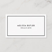 QR-code Elegant Professional Black en White Visitekaartje (Voorkant)