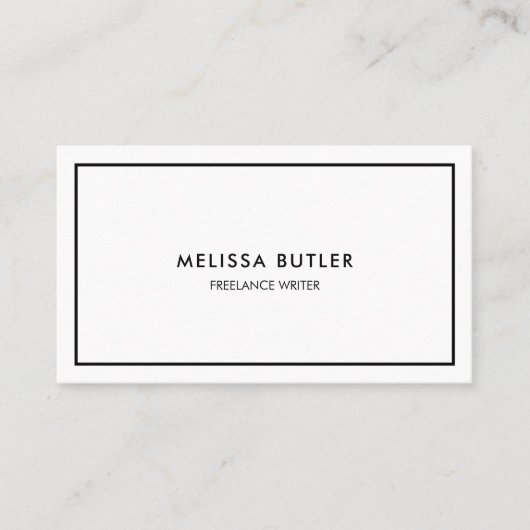 QR-code Elegant Professional Black en White Visitekaartje (Voorkant)