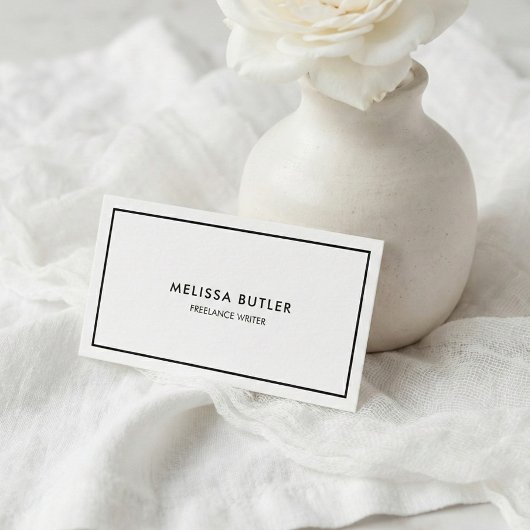 QR-code Elegant Professional Black en White Visitekaartje