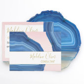 QR-code Elegant Professional Jewel Blue Roze Visitekaartje