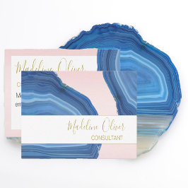 QR-code Elegant Professional Jewel Blue Roze Visitekaartje