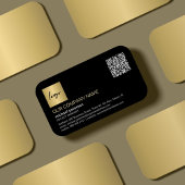 QR-code elegant professioneel goud, aangepast logo Visitekaartje