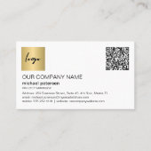 QR-code elegant professioneel goud, aangepast logo Visitekaartje (Voorkant)
