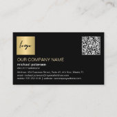 QR-code elegant professioneel goud, aangepast logo Visitekaartje (Voorkant)