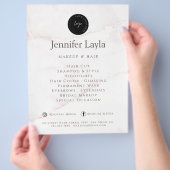 QR Code Elegant Roos Goud Blush Marmeren Steen Flyer (Hand)