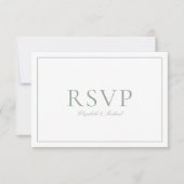 QR Code Elegant Sage Groen Monogram Bruiloft RSVP (Voorkant)