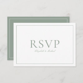 QR Code Elegant Sage Groen Monogram Bruiloft RSVP