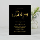 QR Code Elegant Script Kalligrafie Eenvoudige brui Folie Uitnodiging (Staand Voorkant)