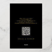 QR Code Elegant Script Kalligrafie Eenvoudige brui Folie Uitnodiging (Achterkant)
