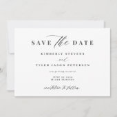 QR CODE elegant script simpele bruiloft Save The Date (Voorkant)