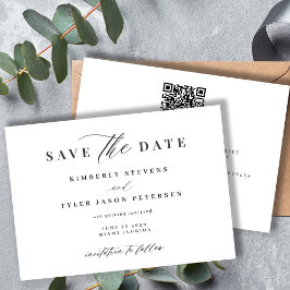 QR CODE elegant script simpele bruiloft Save The Date