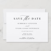 QR CODE elegant script simpele bruiloft Save The Date (Voorkant)