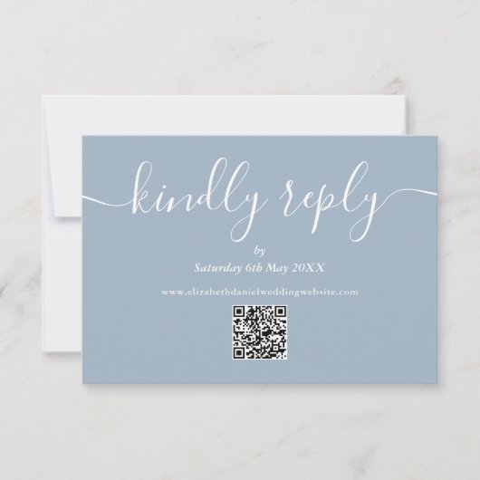 QR Code Elegant Script vriendelijk antwoord Dusty (Voorkant)