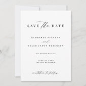 QR CODE elegant script zwart-wit bruiloft Save The Date (Voorkant)