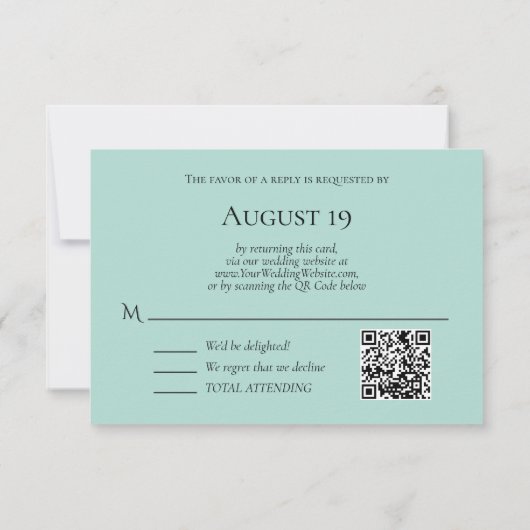 QR Code Elegant Seaside String Lights Beach RSVP Kaartje (Achterkant)