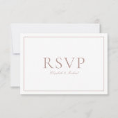 QR Code Elegant Stoffig Roos Monogram Bruiloft RSV RSVP Kaartje (Voorkant)