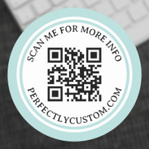 QR-code elegant tekstlicht aqua blauw dubbel grens