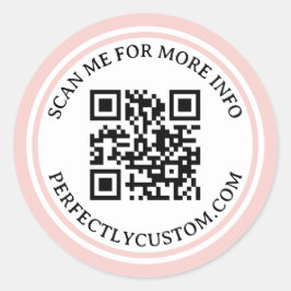 QR-code elegant tekstlicht wazig roze rand Ronde Sticker