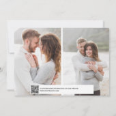 QR Code Elegant Vellum Overlay 3 Foto Verloving Save The Date (Achterkant)