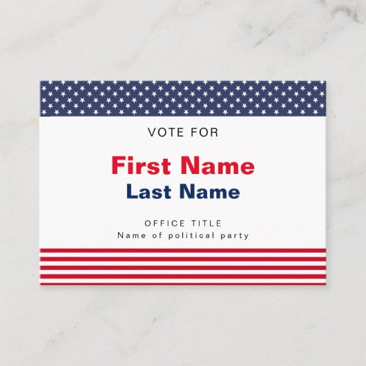 QR Code Elegant verkiezingscampagne Visitekaartje (Voorkant)