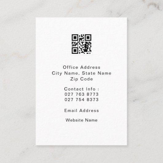 QR Code Elegant verkiezingscampagne Visitekaartje (Achterkant)