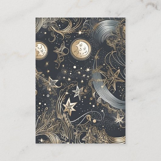 qr code Elegant Zilver Goud Hemelse Bruiloft Informatiekaartje (Achterkant)