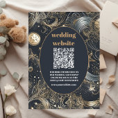 qr code Elegant Zilver Goud Hemelse Bruiloft Informatiekaartje
