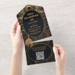 QR Code Elegante Art Deco Peacocks Bruiloft All In One Uitnodiging<br><div class="desc">Presenteren van onze QR Code Elegante Art Deco bruiloft All-in-One uitnodiging! Deze uitnodiging combineert de glamour van de Art Deco-stijl prachtig met het hedendaagse gemak. Het geometrische en Art Deco ontwerp voegt een weelderige en stijlvolle touch toe aan uw bruiloft briefpapier, waardoor een sfeer van luxe en verfijning wordt gecreëerd....</div>