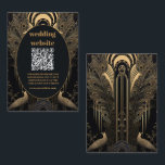 qr code Elegante Art Deco Peacocks Bruiloft Informatiekaartje<br><div class="desc">Presenteren van onze QR Code Elegante Art Deco bruiloft behuizing Kaart! Deze bijsluiter combineert naadloos de glamour van de Art Deco-stijl met modern gebruiksgemak. Het ingewikkelde Art Deco ontwerp voegt een weelderige en stijlvolle touch toe aan uw bruiloft briefpapier, en de opname van een gepersonaliseerde QR-code maakt het gemakkelijk voor...</div>