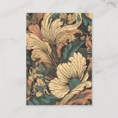 QR code Elegante Bloemen Art Nouveau Bruiloft Informatiekaartje (Achterkant)