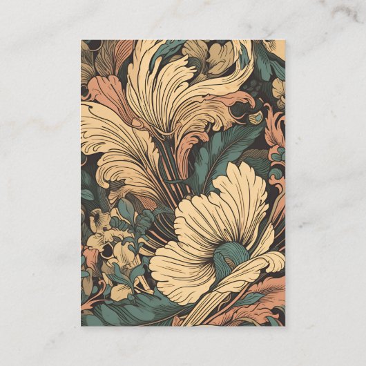 QR code Elegante Bloemen Art Nouveau Bruiloft Informatiekaartje (Achterkant)