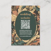QR code Elegante Bloemen Art Nouveau Bruiloft Informatiekaartje (Voorkant)