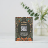 QR code Elegante Bloemen Art Nouveau Bruiloft Informatiekaartje (Staand voorkant)