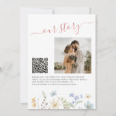 QR code elegante bloemen wilde bloemen foto bruilo Save The Date (Achterkant)