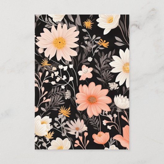 qr code Elegante Boho Wildflower bruiloft Informatiekaartje (Achterkant)