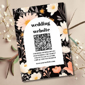 qr code Elegante Boho Wildflower bruiloft Informatiekaartje