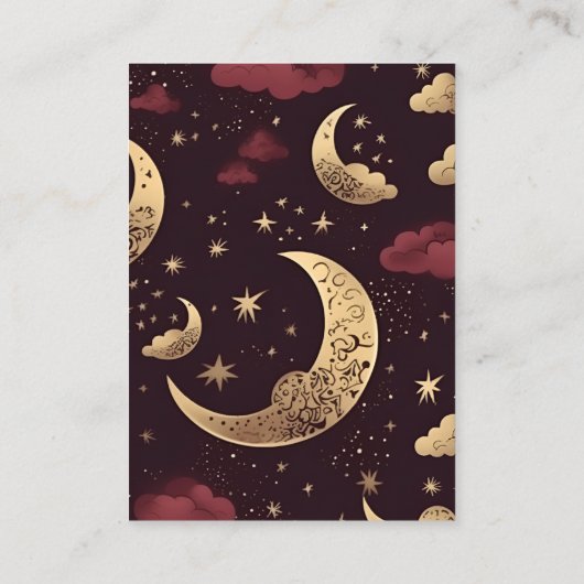 qr code Elegante Bourgondische Gouden Hemelse Brui Informatiekaartje (Achterkant)