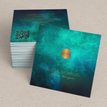 QR-code elegante donkergroene waterverf monogramme