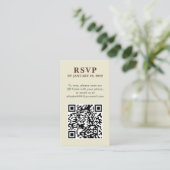 QR Code elegante eenvoudige foto online RSVP Behui Informatiekaartje (Staand voorkant)