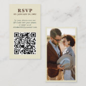 QR Code elegante eenvoudige foto online RSVP Behui Informatiekaartje (Voorkant / Achterkant)