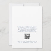 QR-code Elegante formele stoffige blauwe trouwkam Kaart (Achterkant)