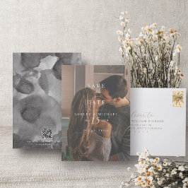 QR Code Elegante foto bruiloft website Save The Date